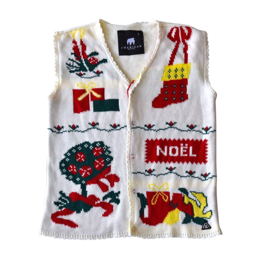 American Stitch Ugly Christmas Sweater Vest Size Large